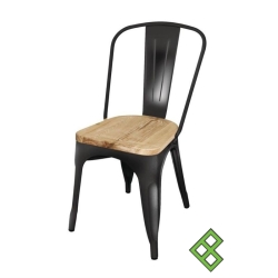 chaise-en-acier-noir-avec-assise-en-bois-lot-de-4